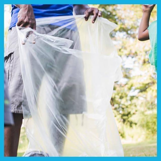 Clear Trash Bags,40-45 Gallon Trash Bags, 40" x 48", 250 Count, 16 Micron, High Density, Ideal for Janitors, Facility Managers, Industrial, Recycling