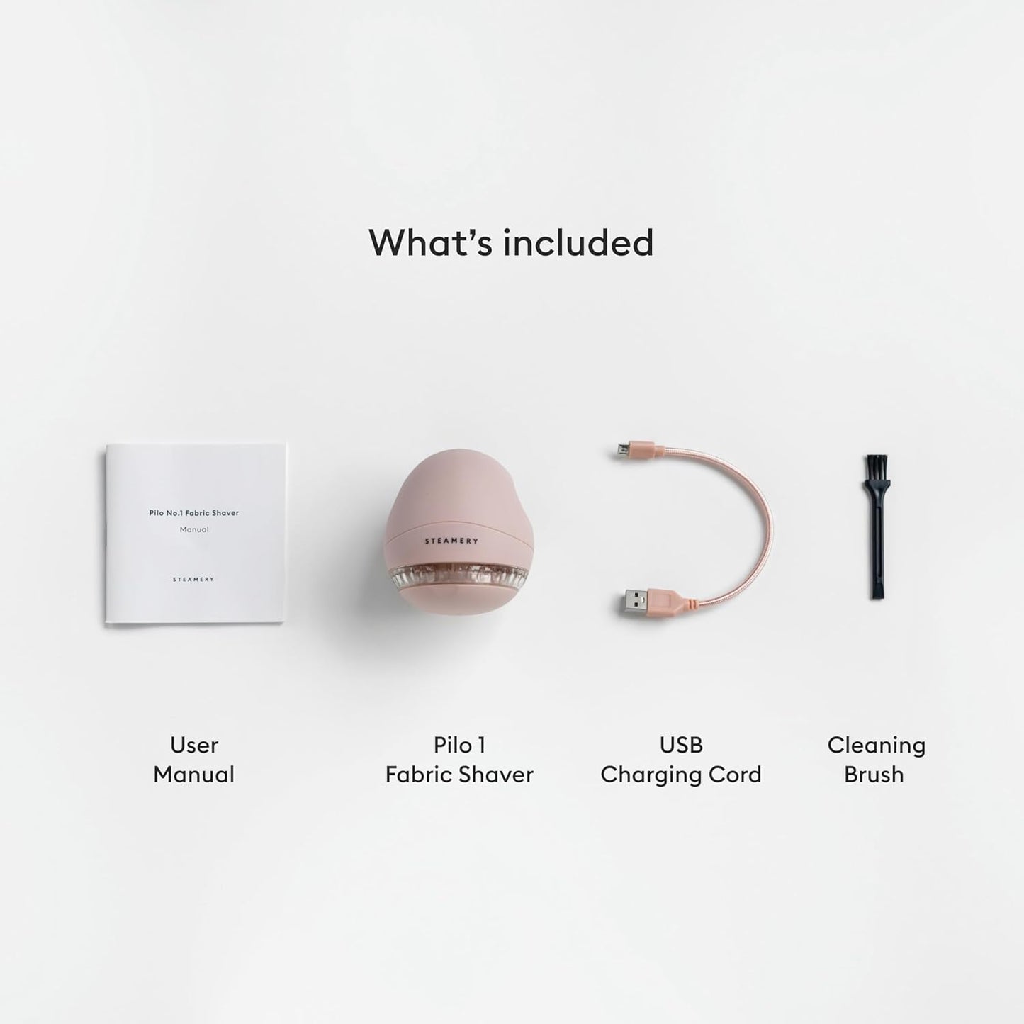 Steamery Fabric Shaver Pilo 1, Lint Remover for Pills and Bobbles, 5W, Portable, Rechargeable, Ergonomic, Scandinavian Design, Pink