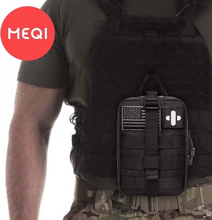 Medical MOLLE Tactical Pouch, EMT First Aid IFAK Rip-Away Utility Pouch for Camping Hunting Hiking Home Car and Adventures