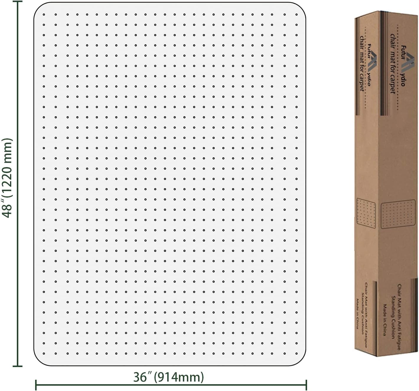 FuturHydro Office Chair Mat for Low Pile Carpet, 48" x 36" Clear Computer Desk Chair Mats for Carpeted Floors, Easy Glide Rolling Plastic Floor Mat (Rectangle)