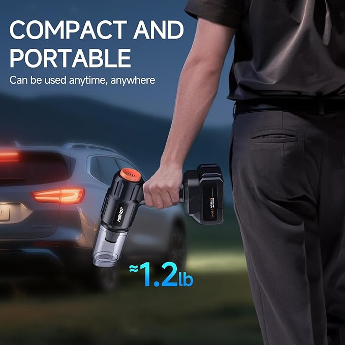 Car Vacuum Portable Cordless,High Power Suction & Blower, Wireless Handheld Vacuum Cleaner for Car, Home, Office, Pet(Shine Black)