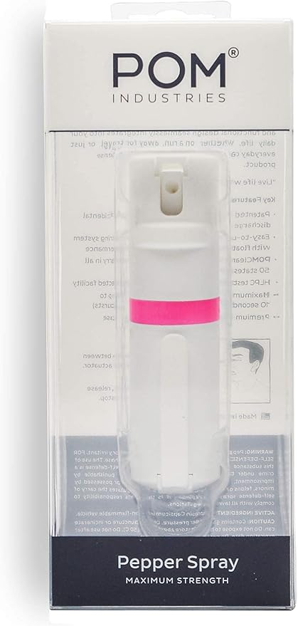 POM Pepper Spray Flip Top - Maximum Strength OC Spray for Self Defense - Tactical Compact & Safe Design - 25 Bursts & 10 ft Range - Powerful & Accurate Stream Pattern…