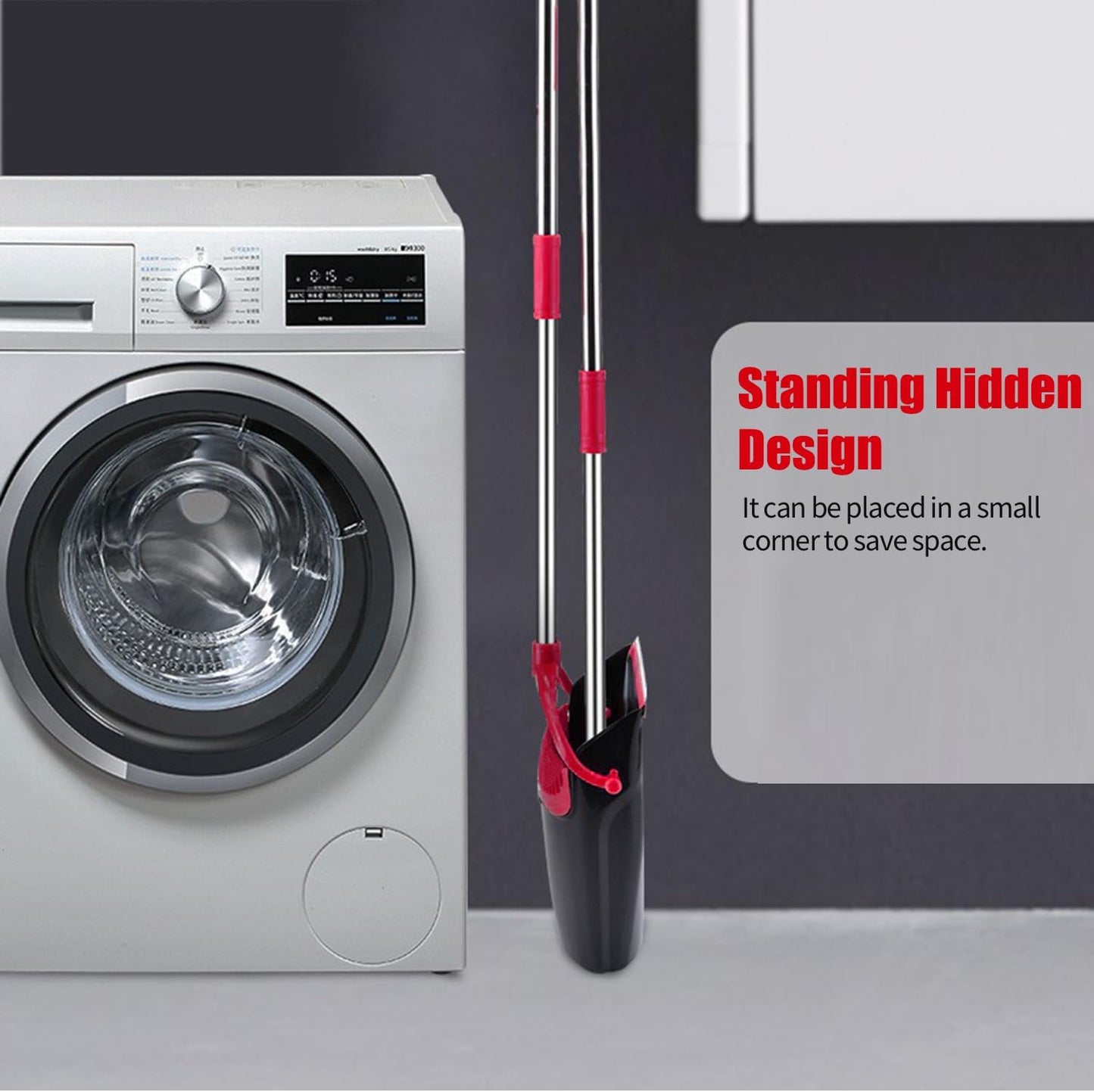 Broom and Dustpan Set with Long Handle – Upright Standing Broom Combo with Self-Cleaning Teeth & Windproof Dustpan, Floor Sweeper for Home, Kitchen, Pet Hair, Indoor Outdoor Use