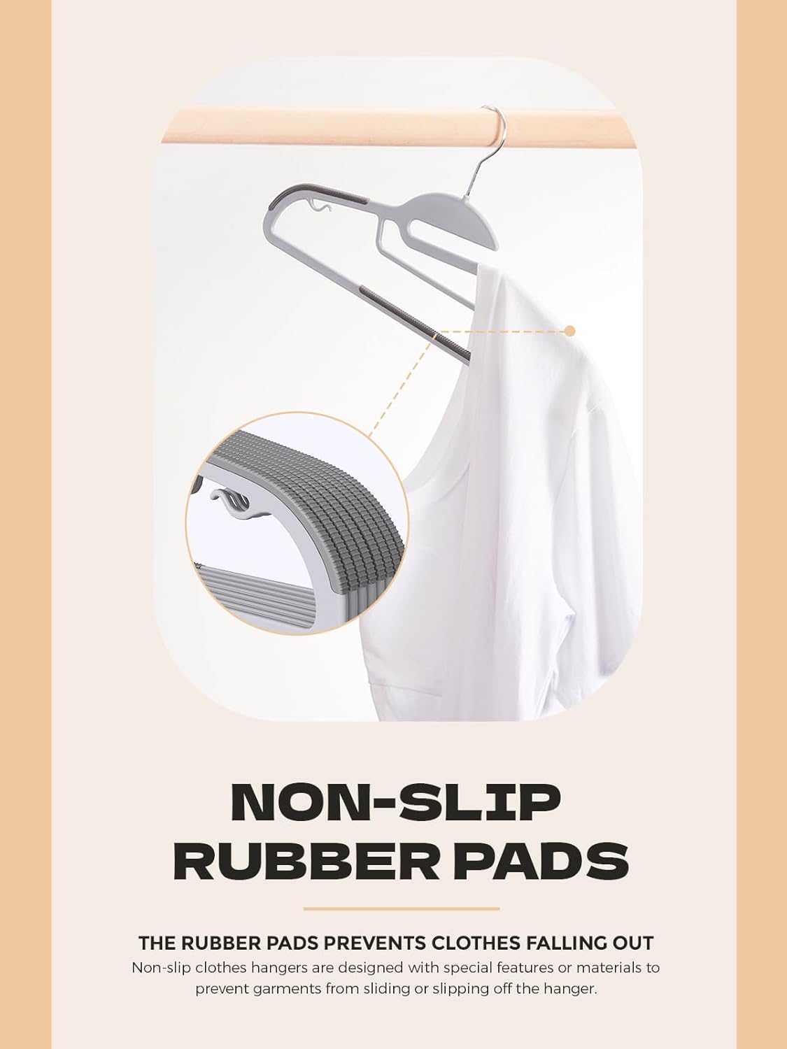 HOUSE DAY Grey Plastic Hangers 30 Pack, Slim Space Saving, Non Slip Clothes Hangers with Rubber Pads, Sturdy Heavy Duty Coat Hanger for Closet, S-Shaped Hanger for Shirt, Suit, Pant, Skirt