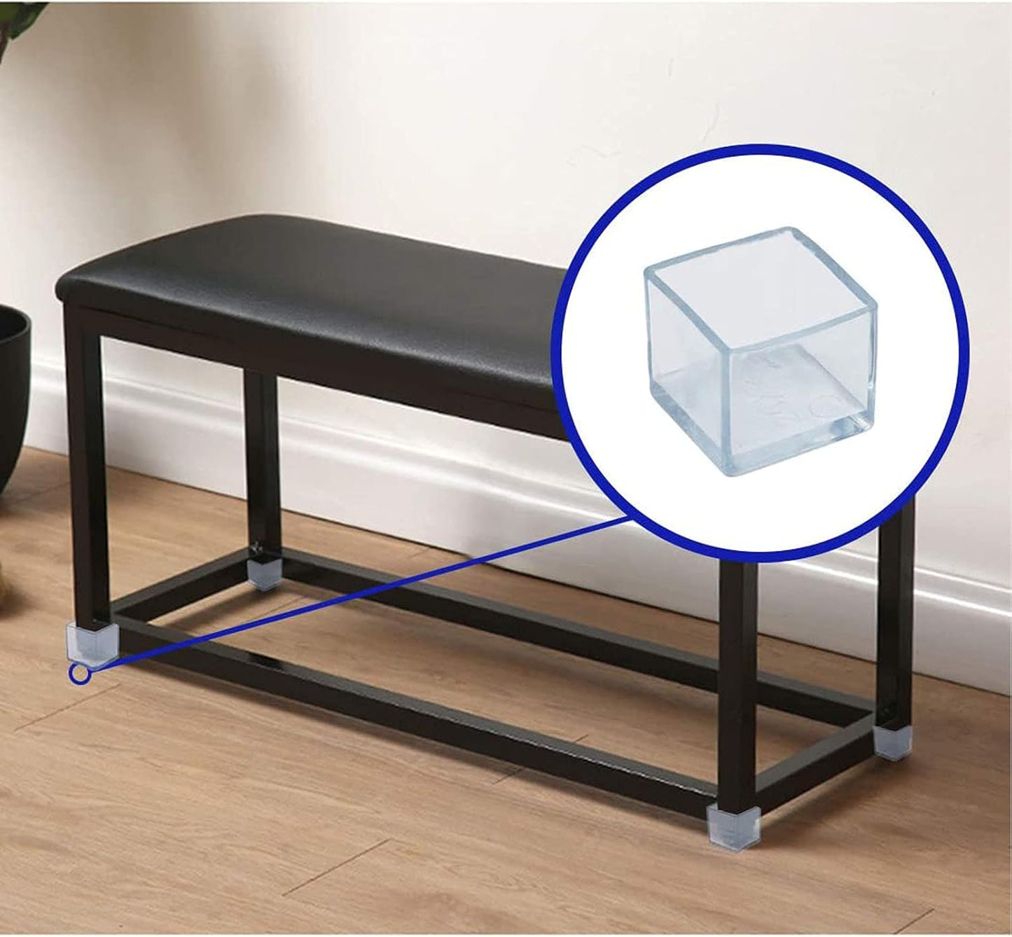 Still Awake 12 Pcs Transparent Square Anti-Slip Rubber Leg Tips Chair Leg Caps Furniture Floor Protectors Chair Table Bar Stool Leg Covers Furniture Leg Cube Feet 1.97 Inch x 1.97 Inch (50 x 50mm)