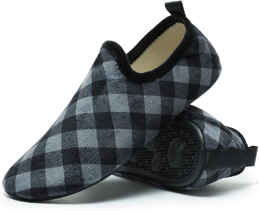 QZKDM Lightweight Slip on Grip Indoor House Slippers Barefoot Non Slip Home Exercise Yoga Shoes for Men Women