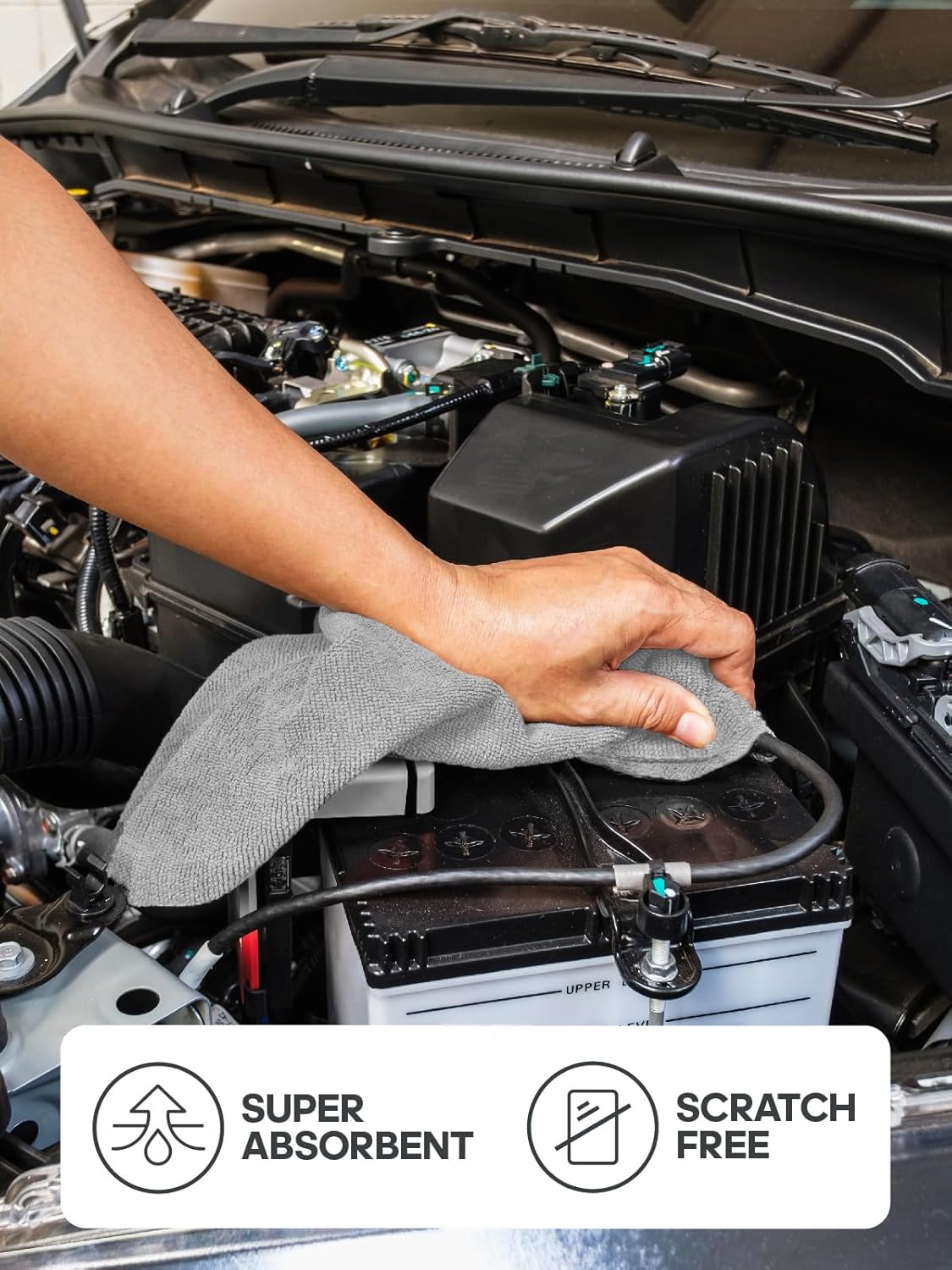 Fantasticlean Microfiber Cleaning Cloth Roll -40 Pack, Tear Away Microfiber Towels, 12" x 12", Reusable, Washable, Scratch Free, Ultra Absorbent Dishcloth for Car, Home Supplies, Pet, Kitchen (Grey)