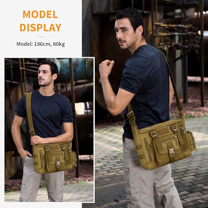 HUNTVP Tactical Messenger Bag Shoulder Bag Cross Body Bag Belt Sling Bags Laptop For Working Cycling Hunting Camping