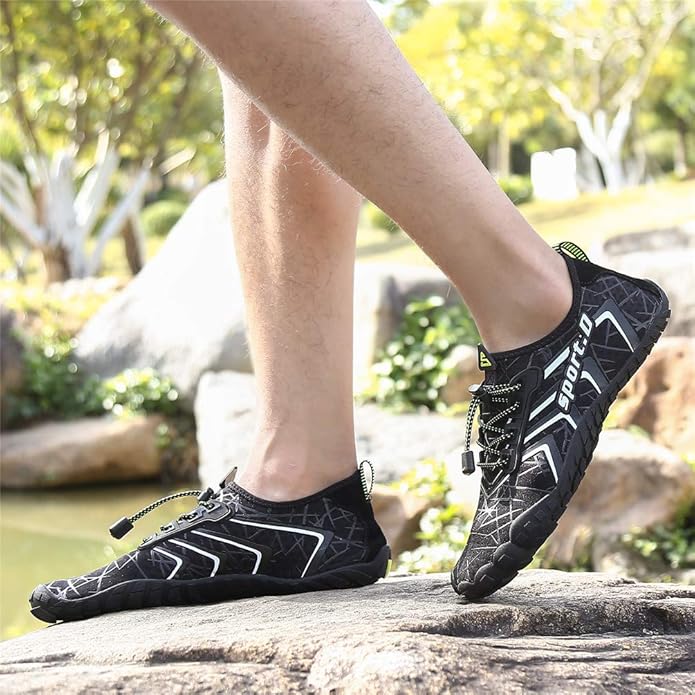 UBFEN Water Shoes Aqua Swim Shoes Mens Womens Beach Sports Quick Dry Barefoot for Boating Fishing Diving Surfing