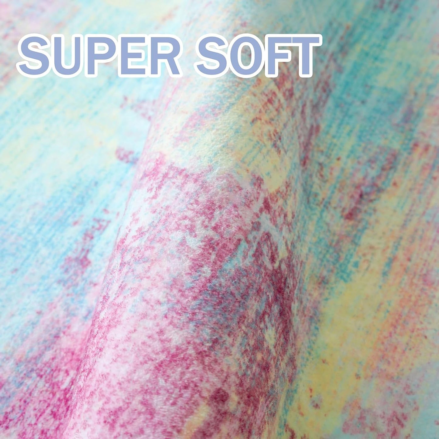 IOHOUZE Abstract Runner Rug 3x10 Ft Washable Runners for Hallways, Non Slip Kitchen Runner Printed Faux Wool Entryway Runner Indoor, Modern Abstract Floor Carpet for Hall Kitchen Bedroom, Pink Teal