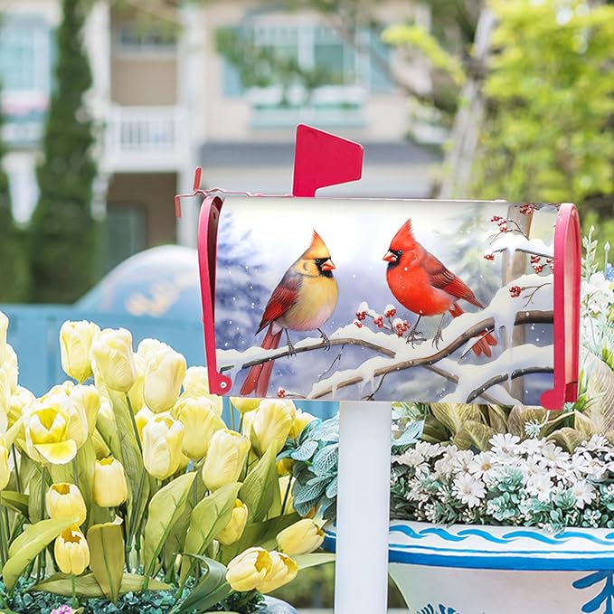 Winter Mailbox Covers - Magnetic, Waterproof, Dust-Proof, Holiday Letter Box Cover, 21x18 in for Garden & Home