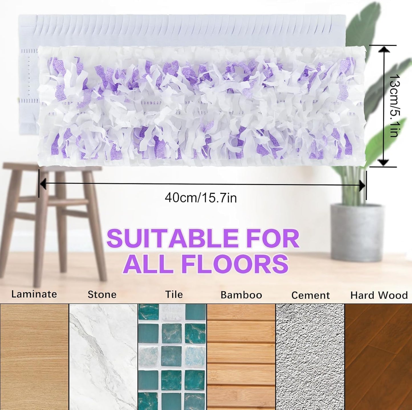 50 Count Disposable Power Mop Pads for Swiffer PowerMop, Unscented Power Mop Refills for Multi-Surface Floor Cleaning, Repalcement Mopping Pad Refill