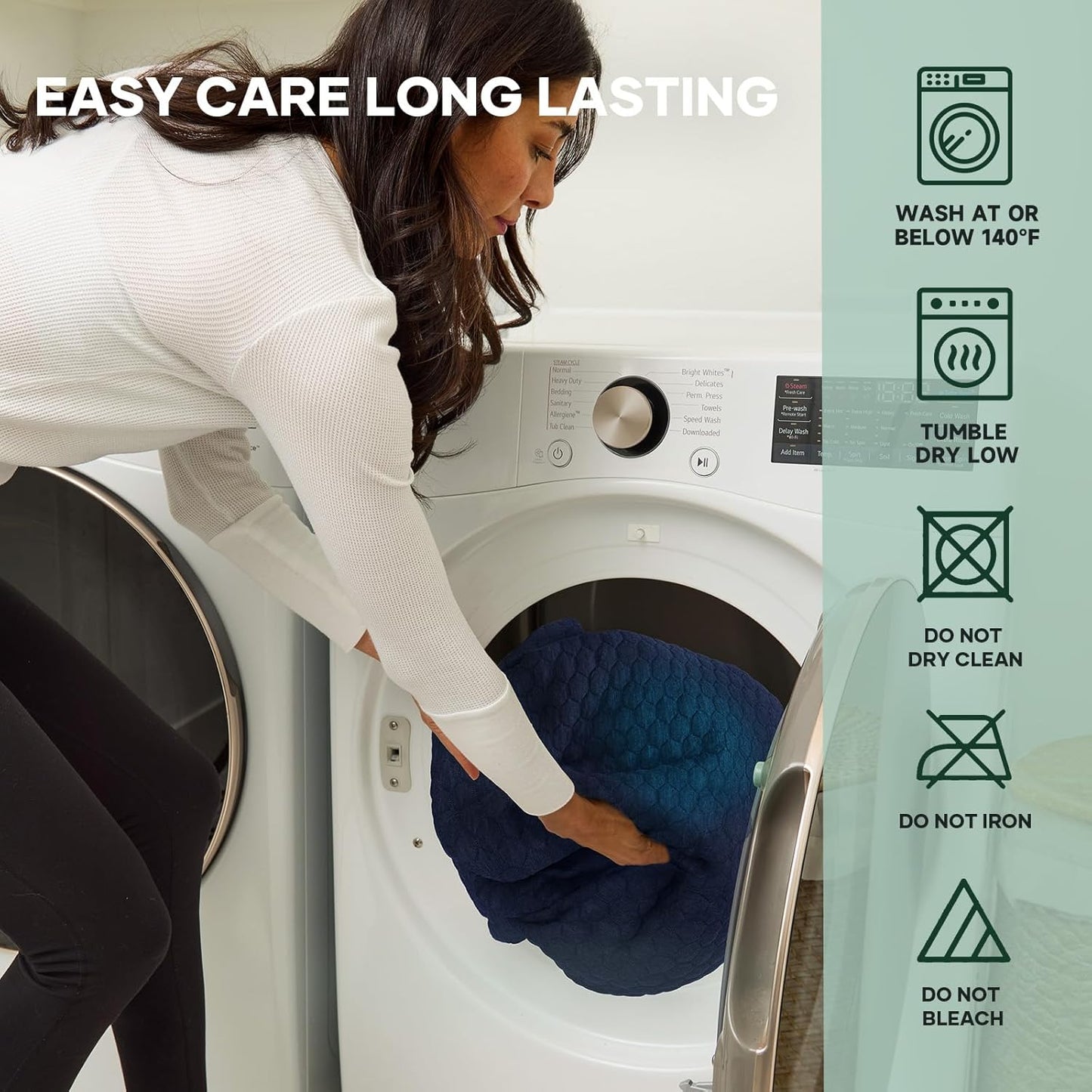 OhGeni 100% Waterproof Mattress Protector, Twin Size Mattress Pad, Fits 6"-20" Mattresses with Deep Pocket, Cooling, Breathable Fitted Sheets, Soft Bed Cover, Noiseless, Machine Washable(Navy Blue)