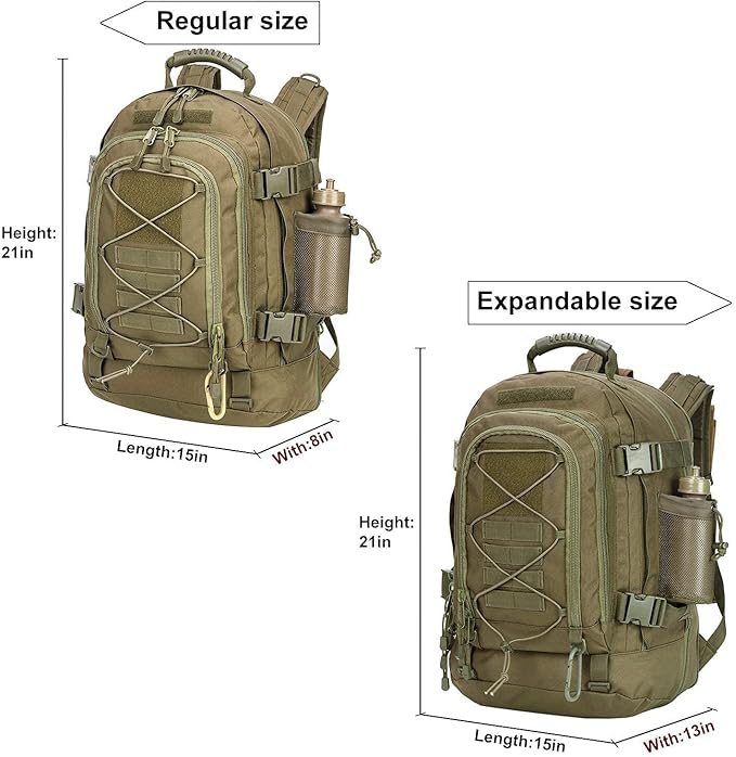 Tactical Backpack Military Army Daypack - Assault Pack for Men Molle Backpacks Bug Out Bag 3 Day Pack for Hiking Camping Travel Hunting Rucksack Trekking Green