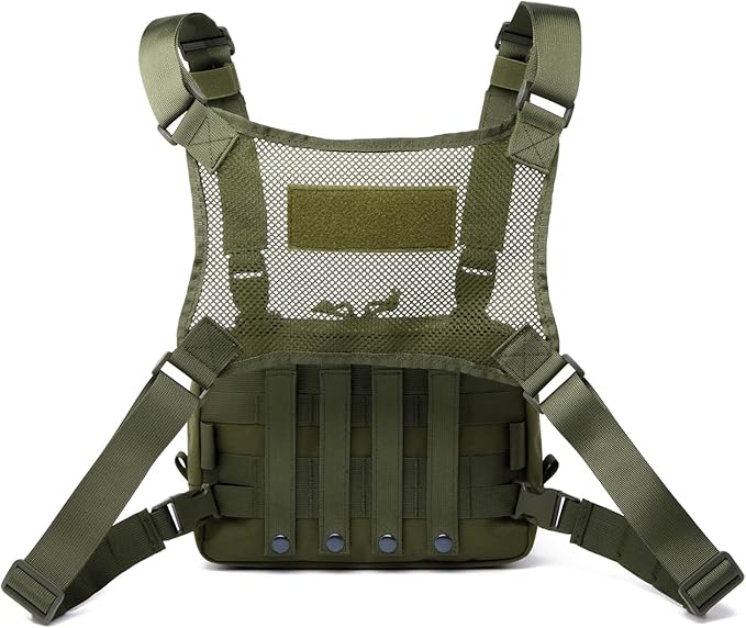 Tactical Molle Admin Pouch of Laser Cut Design,Medical EMT Organizer with Phone Pouch,EDC EMT Pack IFAK Tool Holder with US Patch (Large Green with Harness)