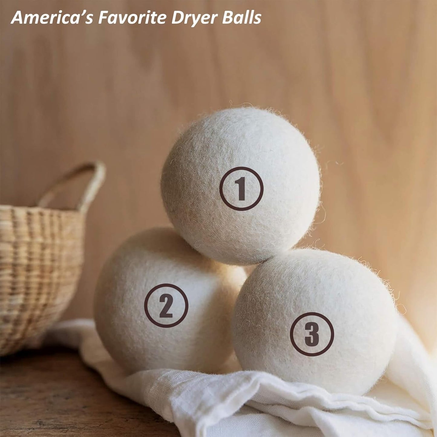 Sheep Wool Dryer Balls 12 Pack XXL(3.1") Premium Natural Fabric Softener, Reusable Laundry Dryer Balls for Reducing Drying Time, Static and Wrinkles, Eco-Friendly โ 100% New Zealand Wool