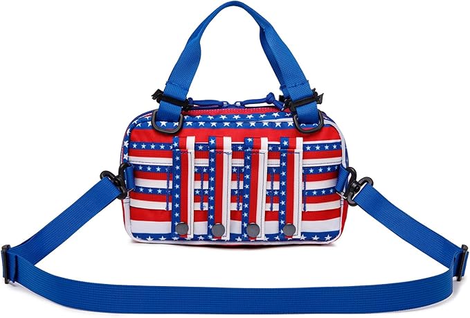 Tactical Molle Admin Pouch of Laser Cut Design,Medical EMT Organizer with Phone Pouch,EDC EMT Pack IFAK Tool Holder with US Patch (Small RedBlueStar-Include Accessories)