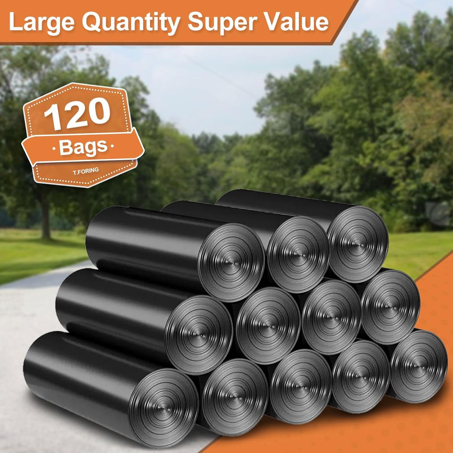 50-55 Gallon Black Trash Bags 120 Count - 40''x50'' Extra Large 50+ Gallon Garbage Bags,Unscented Strong Huge Can Liners for Construction Industrial Yard Outdoor Commercial