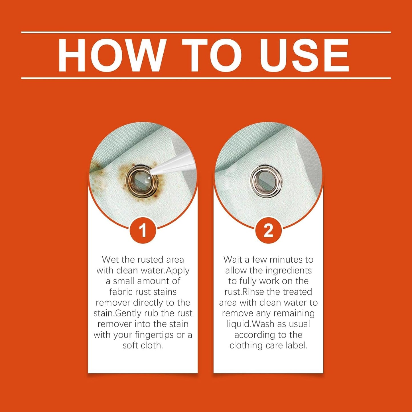 Fabric Rust Remover For Clothes, Strong And Effective Rust Stain Remover For Fabric, Garments & Washable Textiles, 3.38 FL.OZ