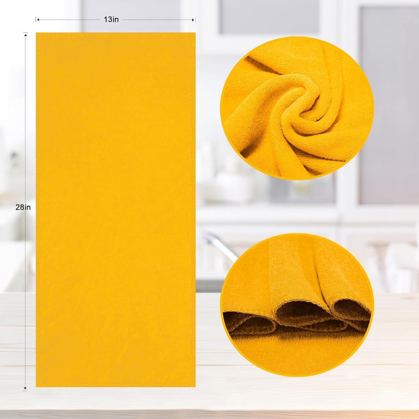 kimteny 13x28 Inches Kitchen Cloth Dish Towels, 400 GSM Premium Dishcloths, Super Absorbent Coral Velvet Microfiber Cleaning Cloths, Fast Drying Rags for Washing Dishes (6 Pack, Orange)