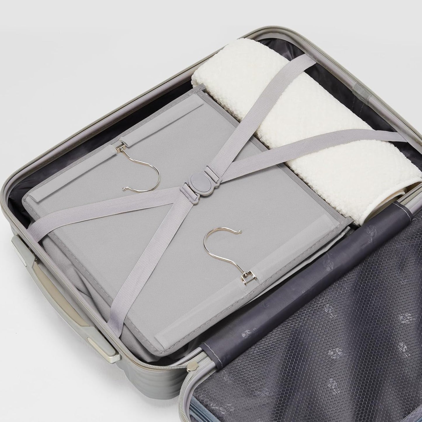 YOUDENOVA Hanging Closet Organizer, 6-Shelf Closet Hanging Storage Shelves, 2 Packs, Light Grey