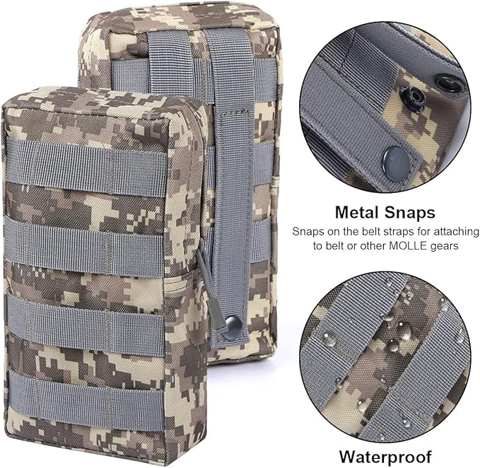 Gogoku 3 Pack Molle Pouch Combo Water Bottle Pouch Holder Tactical Molle Pouches Compact Utility Waist Bag Pack