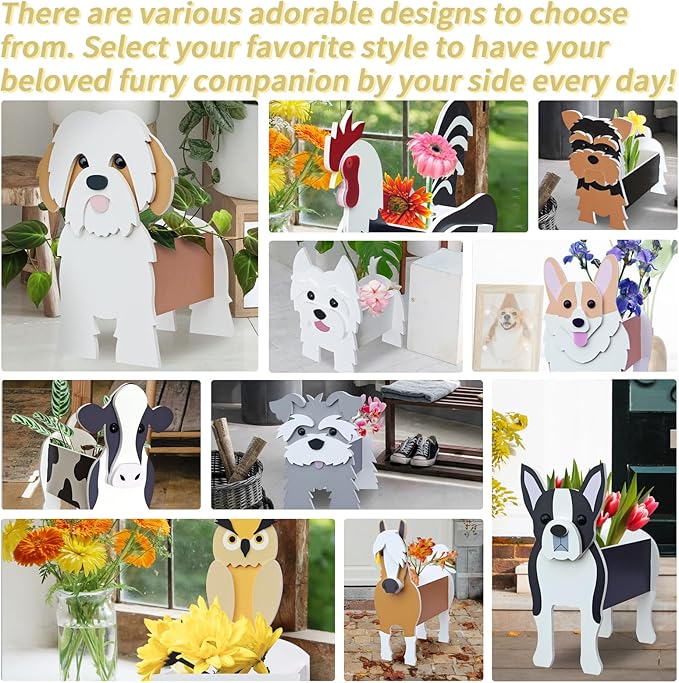 Rooster Planter, Pet Shape Garden Pots Plant Pots for Indoor/Outdoor Gardens Decoration, Cute, Surprise Gifts/Souvenirs for Pet Lovers