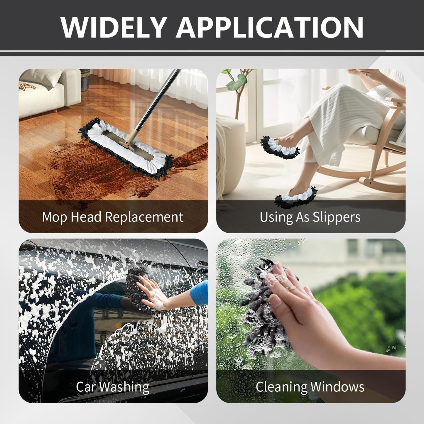 Mop Slippers Socks Floor Cleaning,Microfiber Shoe Covers dust Washable Reusable for Woman Man House Kitchen