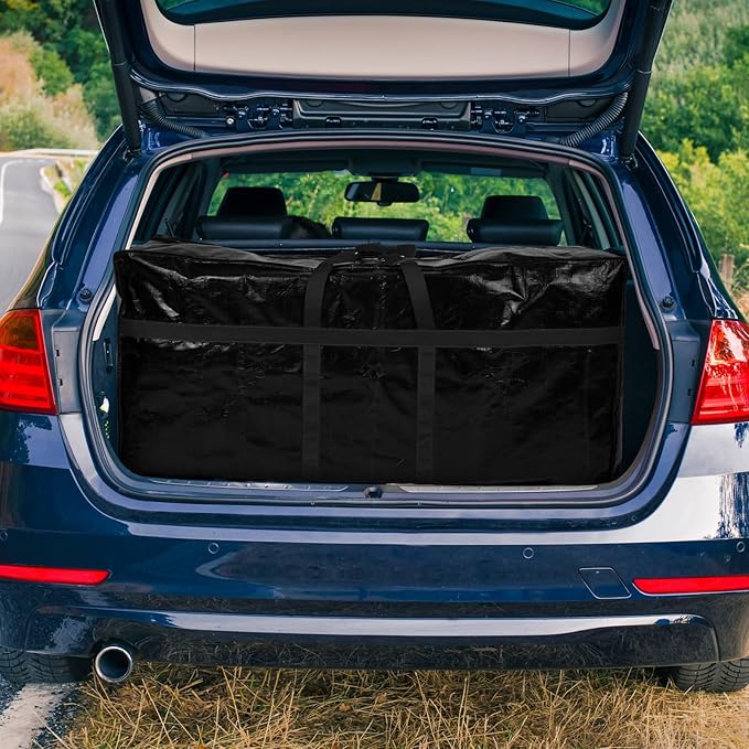 4 Pcs 66 Gallon Large Moving Bags with Zipper and Handles Foldable Storage Duffle Bags Heavy Duty Extra Large Totes for College Dorm Travel Clothes Blankets Bedding Moving (Black)