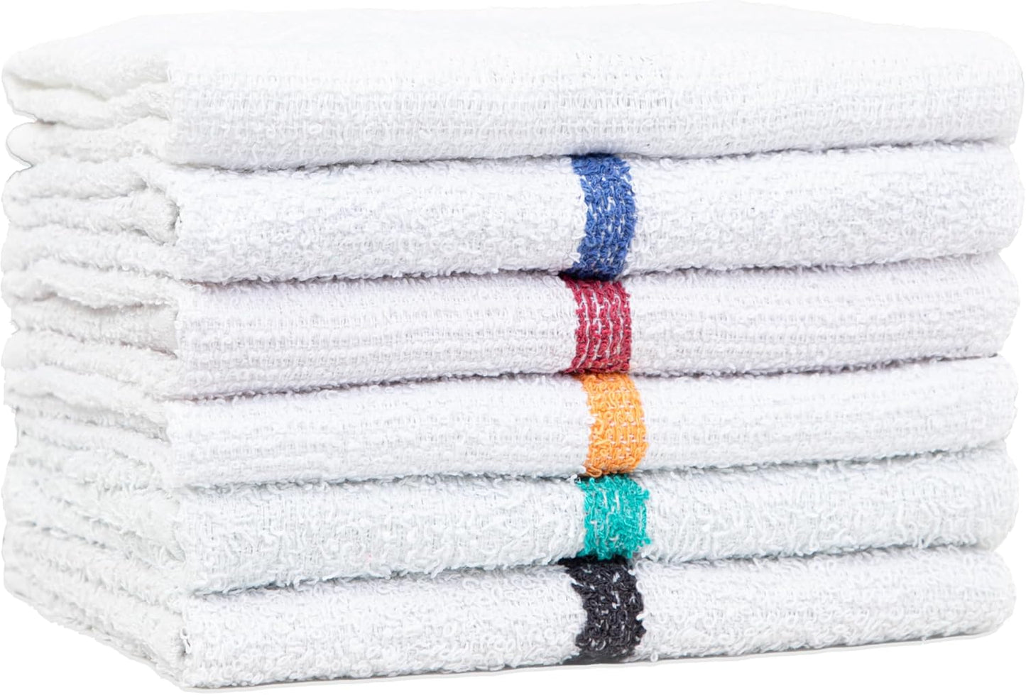 Arkwright Qwick Wick Bar Mop Towels Bulk - (Case of 60) 100% Cotton Quick Dry Dishcloths, Super Absorbent Multipurpose Cleaning Rags for Restaurants, Kitchen, Bathroom, Hotel, 16 x 19 in, Green Stripe