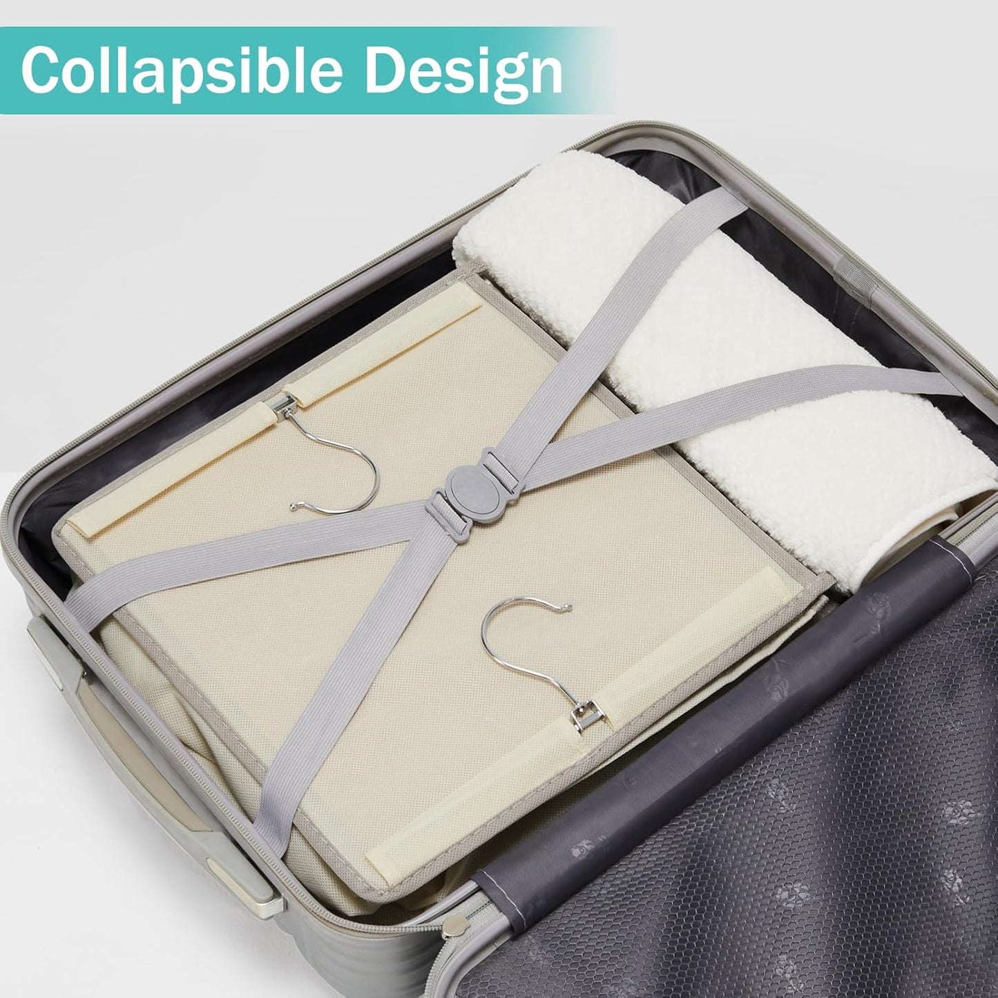 YOUDENOVA Hanging Closet Organizer, 6-Shelf Closet Hanging Storage Shelves, 2 Packs, Beige