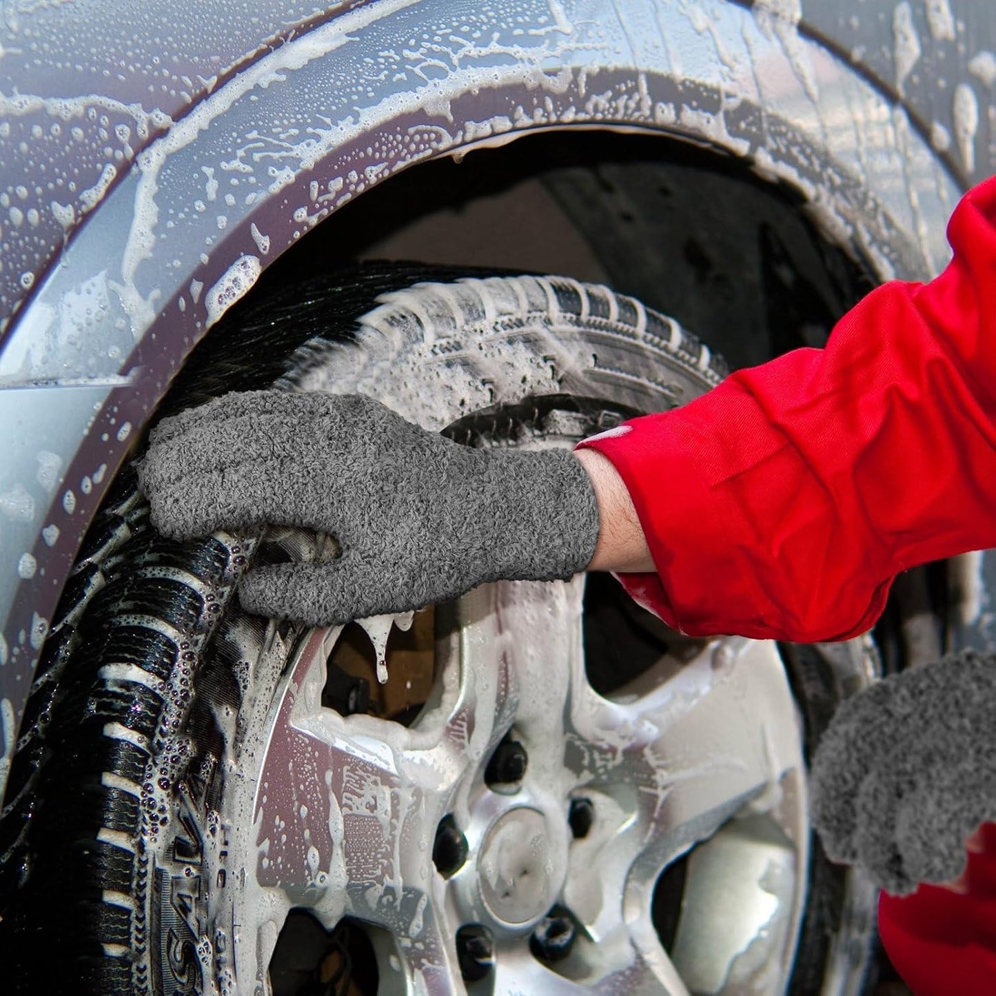 Patelai 3 Pairs Microfiber Plant Dusting Gloves Leaf Cleaning Gloves for Indoor Plants, Blinds, Furniture, House(Medium,Orange, Brown, Dark Gray)