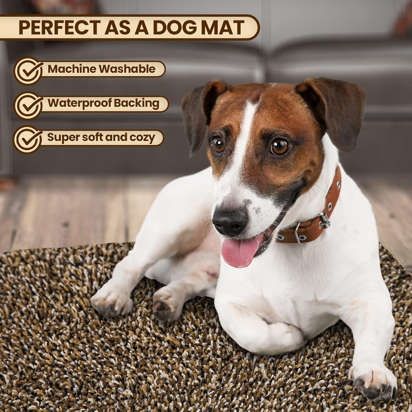 Premium Microfiber Indoor Door Mat – 32"x48" Washable Entry Mat, Non-Slip, Waterproof Backing, Super Absorbent, Low Profile Entryway Doormat for Indoor Entrance