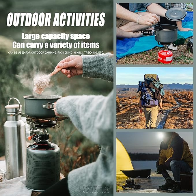 bvya Tactical Camping Storage Bag 11 Liters Outdoor Utility Tote Bag Camping Cookware Organizer Trunk Organizer with Flag Patch