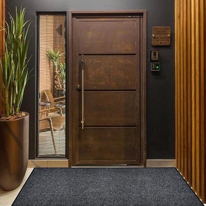 Profile Rubber Door Mat, 72x48inch, Heavy Duty, Entrance Doormat, Indoor and Outdoor, Waterproof, Easy Clean Shoe Scraper, Home Rug Welcome Mats for Entryway, Patio, Porch(Grey)