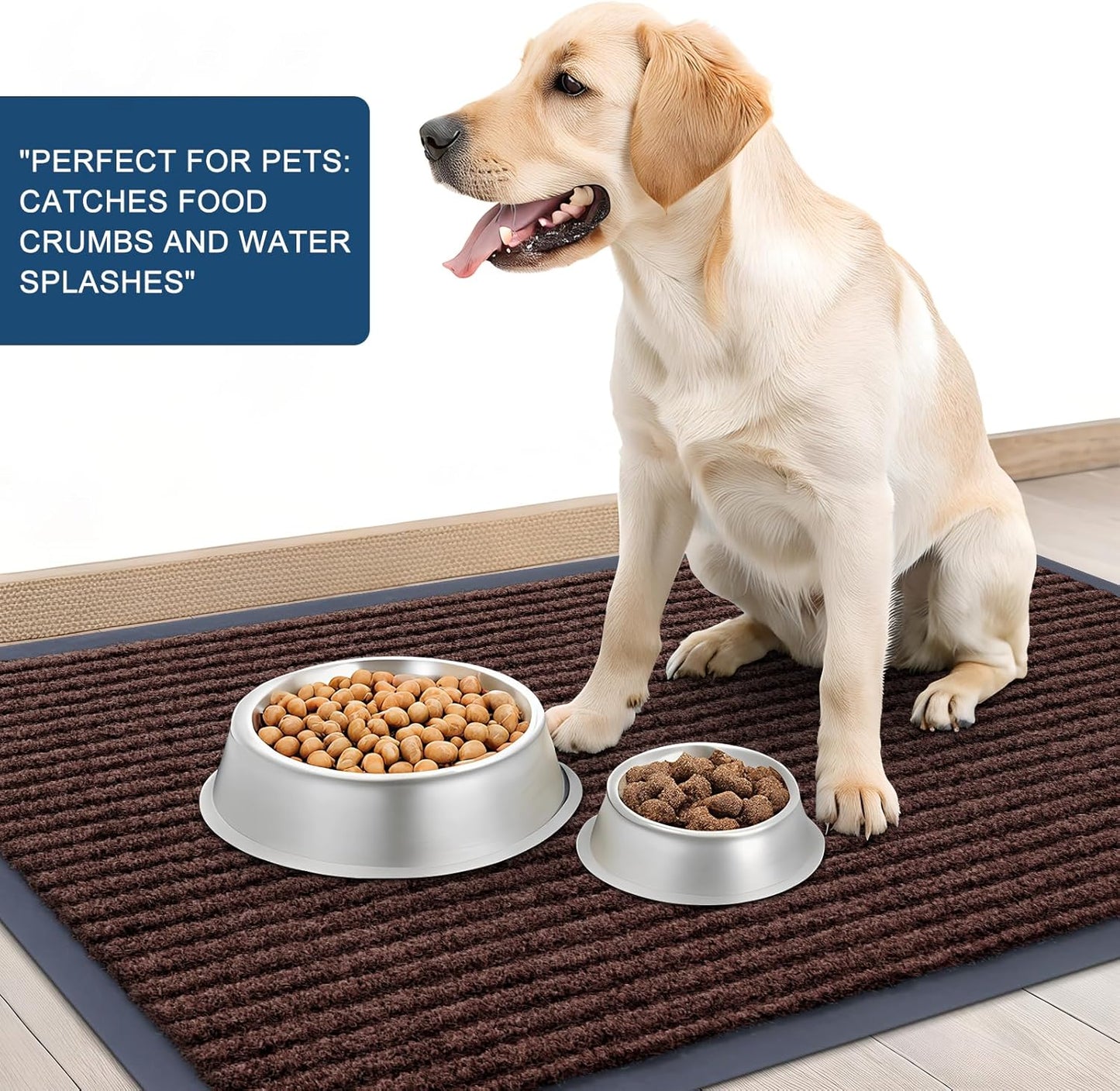 OLANLY Front Door Mat Indoor Outdoor Entrance, Waterproof Heavy Duty Doormat, Fade Resistant, Low Profile, Easy Clean Patio Porch Welcome Floor Mats for Entry, 59x23, Brown