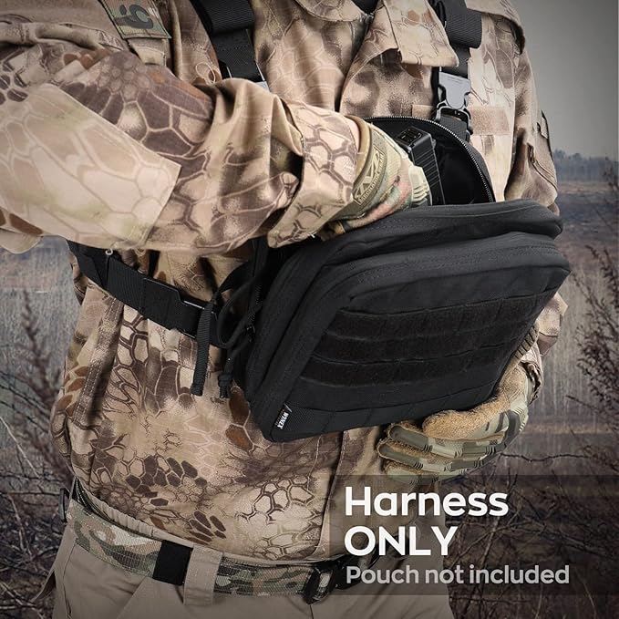 WYNEX Tactical Large Admin Pouch of Double Layer Design, Molle EDC EMT Utility Pouch with Map Sleeve Modular Tool Pouch Large Capacity Flag Patch Included