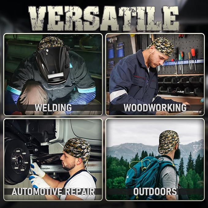 YESWELDER Welding Cap, Camouflage Style 7-1/8", Heat-Resistant Reversible Durable Protective Welders Cap