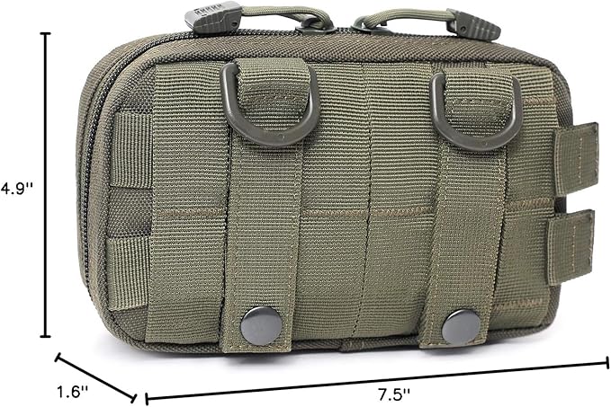 Tactical Molle Horizontal Admin Pouch Compact 1000D Utility EDC Tool Bag with Shoulder Strap