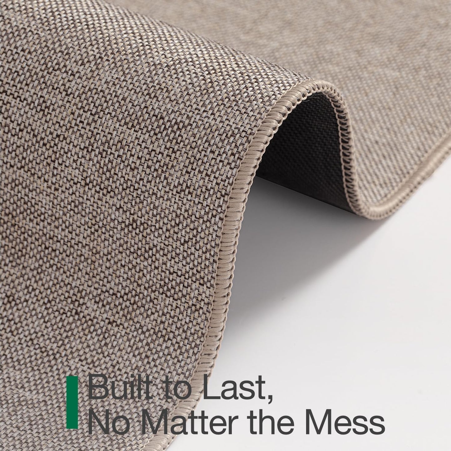 LUMI Ultra Thin Door Mat for Entryway, Low Profile Non Slip Rubber Backing Indoor Doormat, Easy Clean Welcome Entrance Mat for Inside House, Patio,Beige 24"x36"