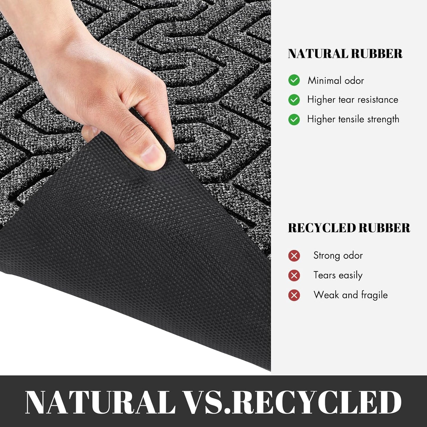 Yimobra 72x24 Indoor Outdoor Runner Rug, Heavy-Duty Waterproof Entrance Mat for High Traffic Areas, Commercial Grade Welcome Door Mat, Easy Clean, Mix Grey