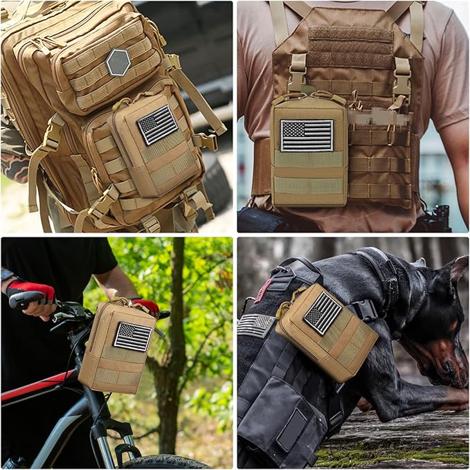 FUNANASUN 2 Pack Molle Pouches Tactical Pouch Small Molle Pouch Compact Water-Resistant EDC Pouch Molle Bag