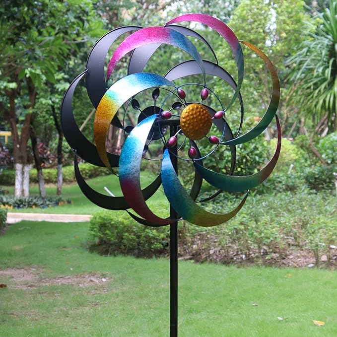 Wind Spinners Outdoor for Yard and Garden Large Colorful Metal Wind Sculptures Kinetic Windmills Decoration 70x20 Inches