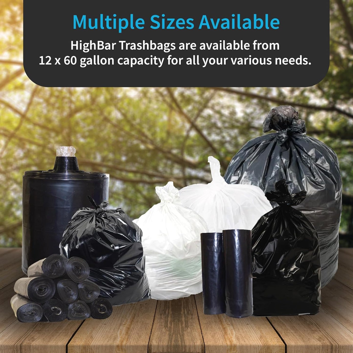 Industrial Grade 50 Count Black Trash Bags, 55-60 Gallon, 2.0 Mil, 36 x 58, Extra Strength, Heavy Duty, Tear and Puncture Resistant, No Ears, Unscented, Durable, No Ties, Made in USA