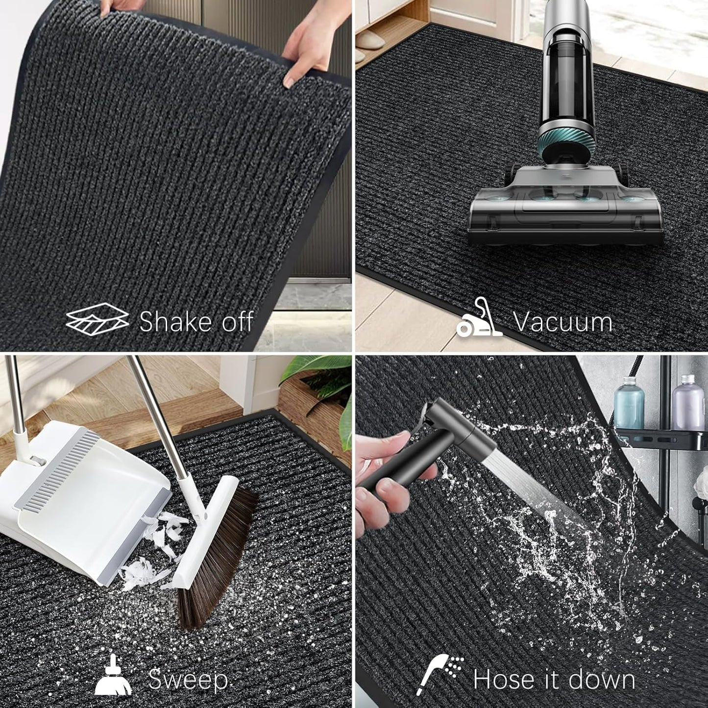 Vicwe Indoor Outdoor Door Mat, 3'x10' Heavy Duty Front Door Mat, Non-Slip Washable Doormats Entrance Mats, Dirt Resistant and Absorbent Doormat, Commercial Outdoor Entrance Floor Mat for Home Office