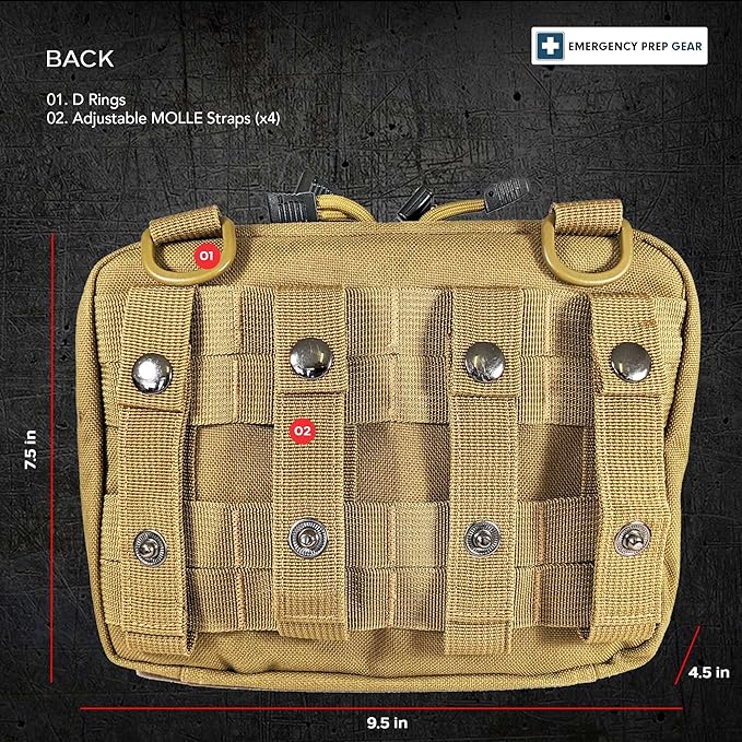 EPG Tactical EDC Organizer, Molle Utility Pouch - First Aid, Modular Survival Bag, Large Tan