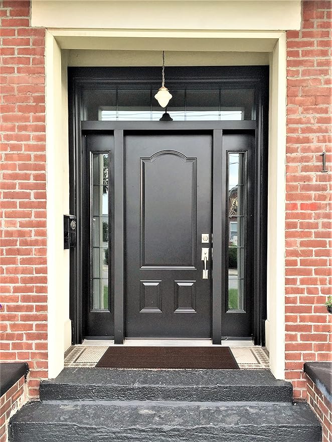 Low Profile Rubber Door Mat, 60x35inch, Heavy Duty, Entrance Doormat, Indoor and Outdoor, Waterproof, Easy Clean Shoe Scraper, Home Rug Welcome Mats for Entryway, Patio, Porch, Brown