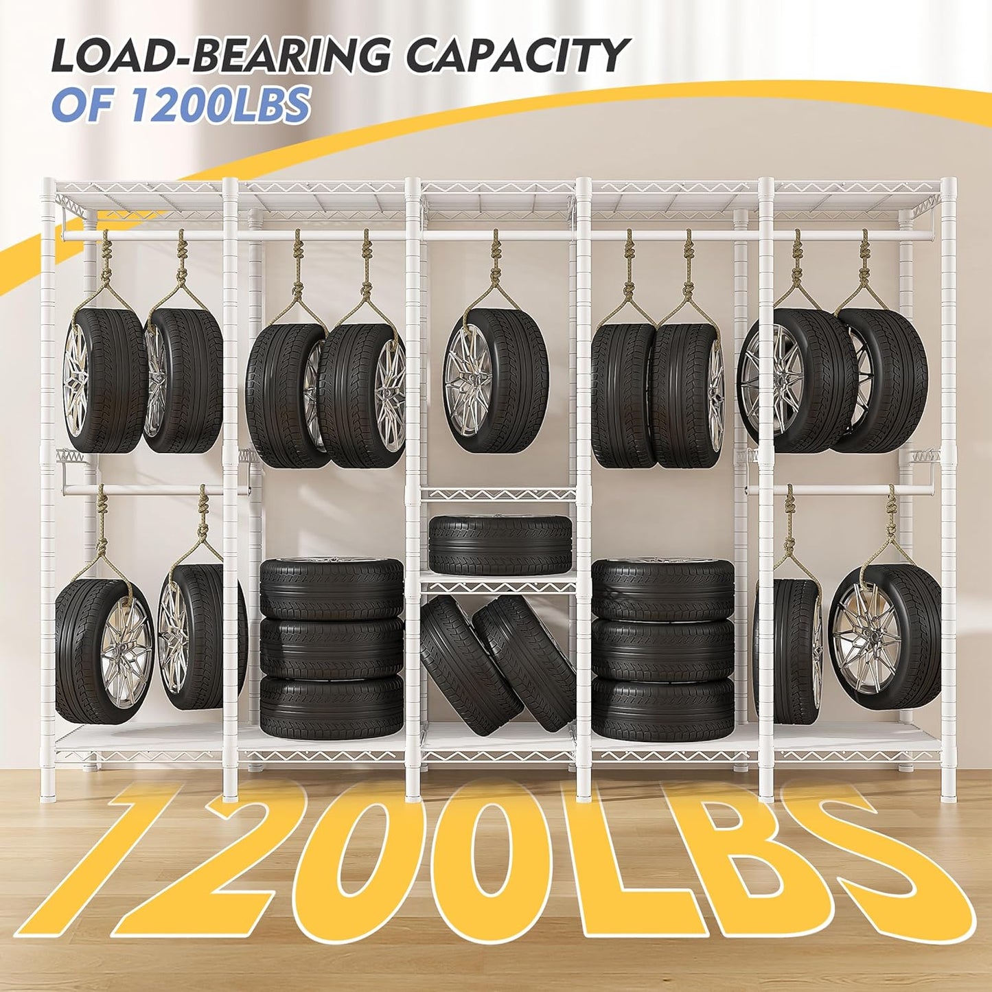 Raybee 90.6" W Clothes Rack with Cover Heavy Duty Clothing Rack with Cover Loads 1200LBS Freestanding Garment Rack for Bedroom, White