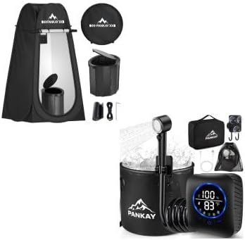 PANKAY Portable Toilet with Pop up Privacy Tent & Portable Shower for Camping