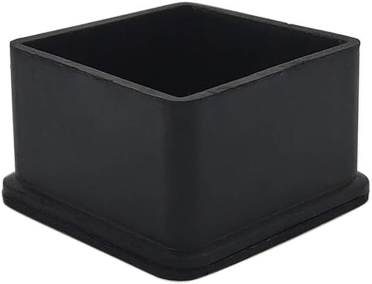 Flyshop Heavy Duty Non-Slip Rubber Leg Tips Floor Protectors Square Chair Leg Caps 50 x 50 mm, 2" x 2", Black, 20PCS